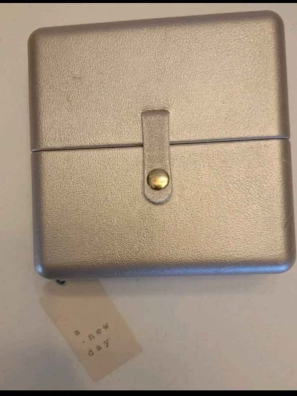A New Day Metallic Silver Compact Travel Case